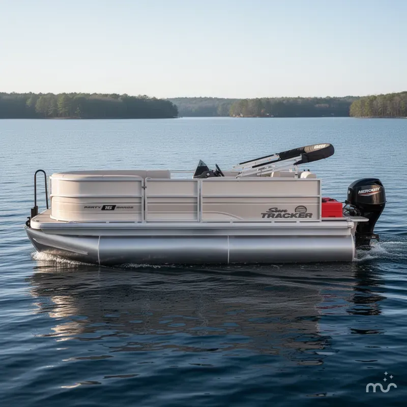 Slide: The Image of Sun Tracker Party Barge 16 DLX 2026 - 2