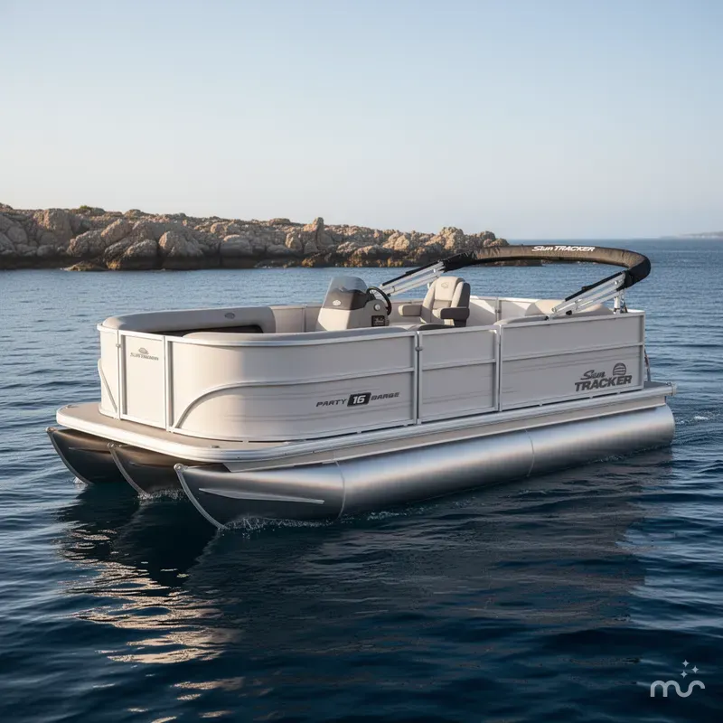 Slide: The Image of Sun Tracker Party Barge 16 DLX 2026 - 2
