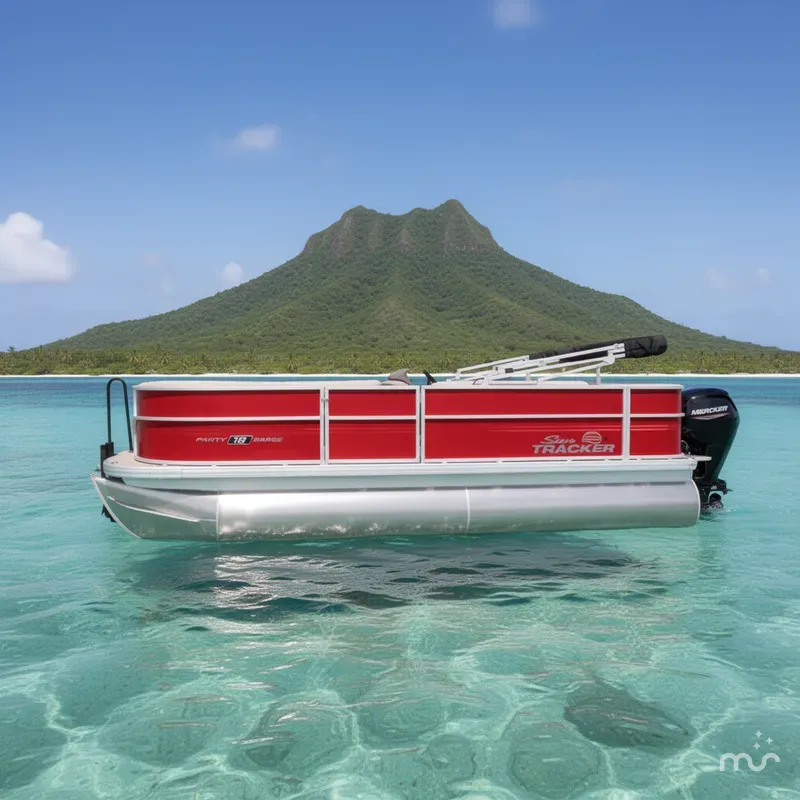 Slide: The Image of Sun Tracker Party Barge 18 DLX 2026 - 2