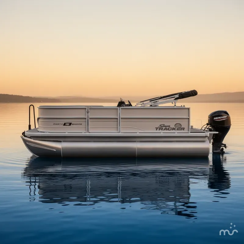 Slide: The Image of Sun Tracker Party Barge 16 DLX 2026 - 1