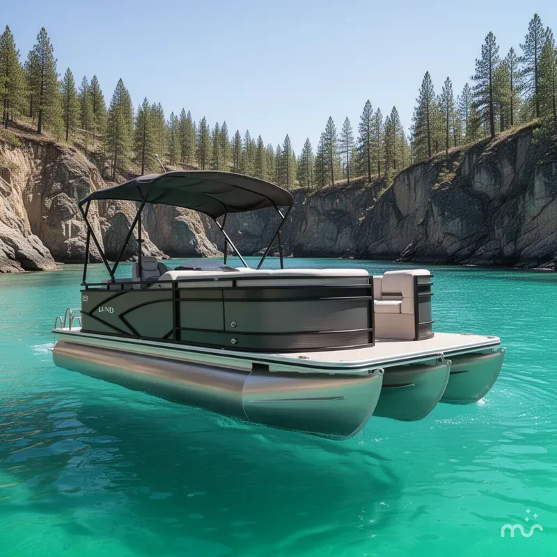 Slide: The Image of Lund LX220 Pontoon 2018 - 2