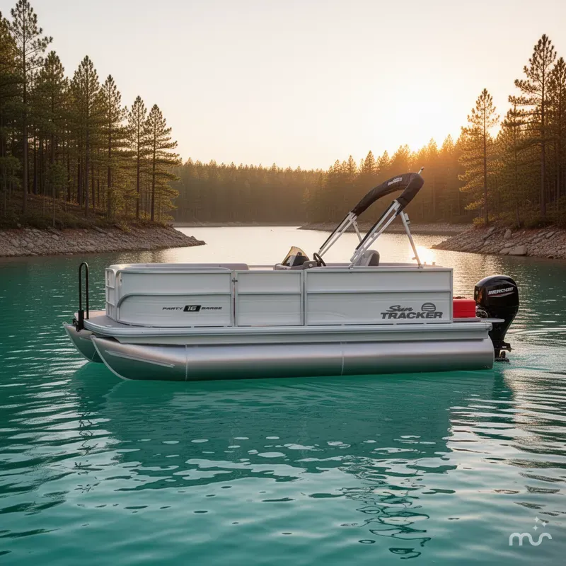 Slide: The Image of Sun Tracker Party Barge 16 DLX 2026 - 2