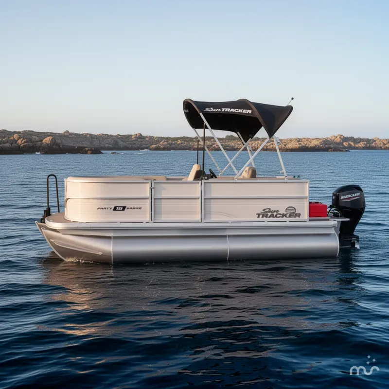 Slide: The Image of Sun Tracker Party Barge 16 DLX 2026 - 2