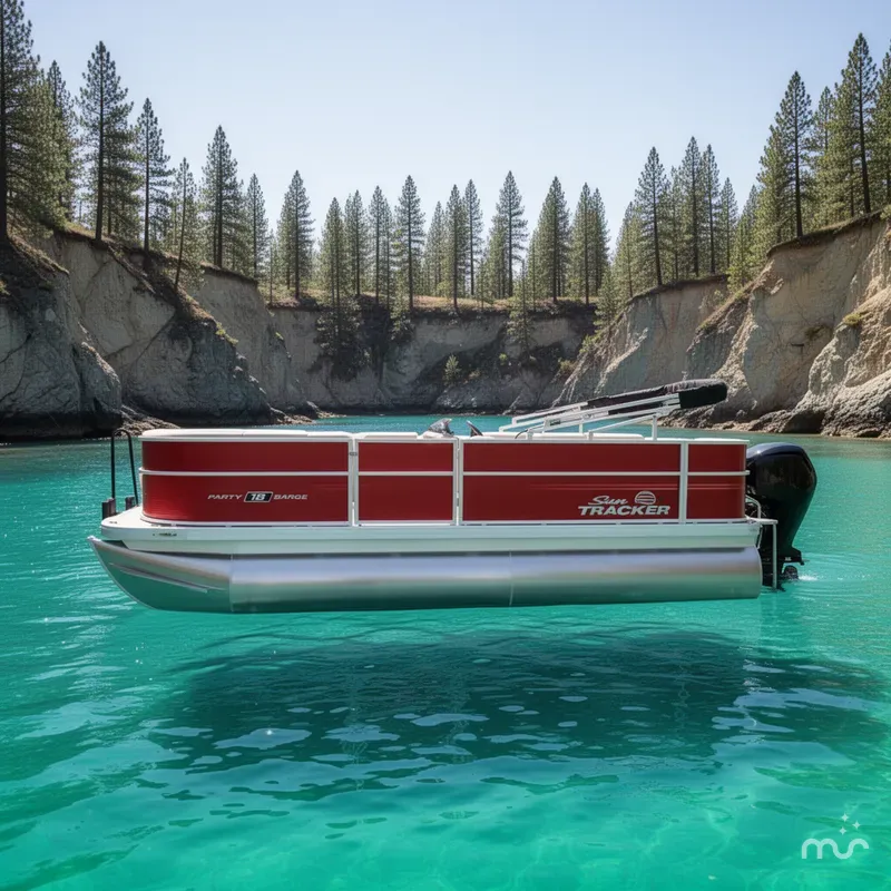 Slide: The Image of Sun Tracker Party Barge 18 DLX 2026 - 2