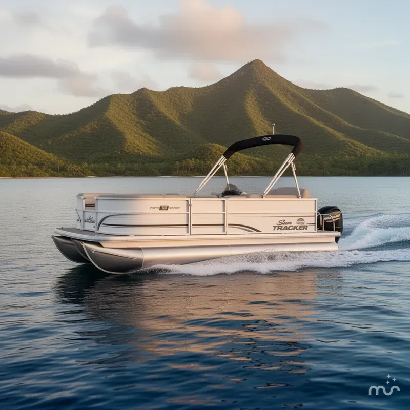 Slide: The Image of Sun Tracker Party Barge 16 DLX 2026 - 4