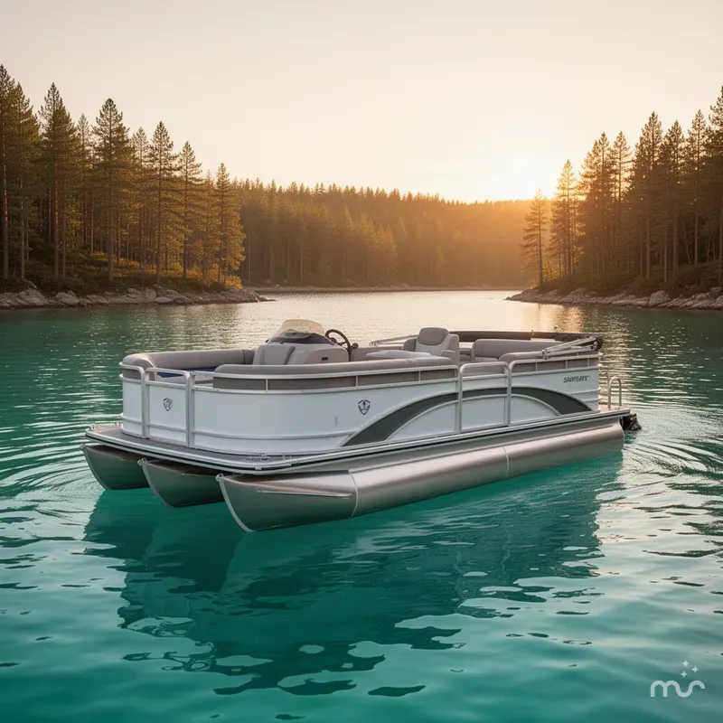 Slide: The Image of Armada Saphir 23CR Tritoon w/140HP Suzuki & Tandem Axle Trailer 2025 - 2