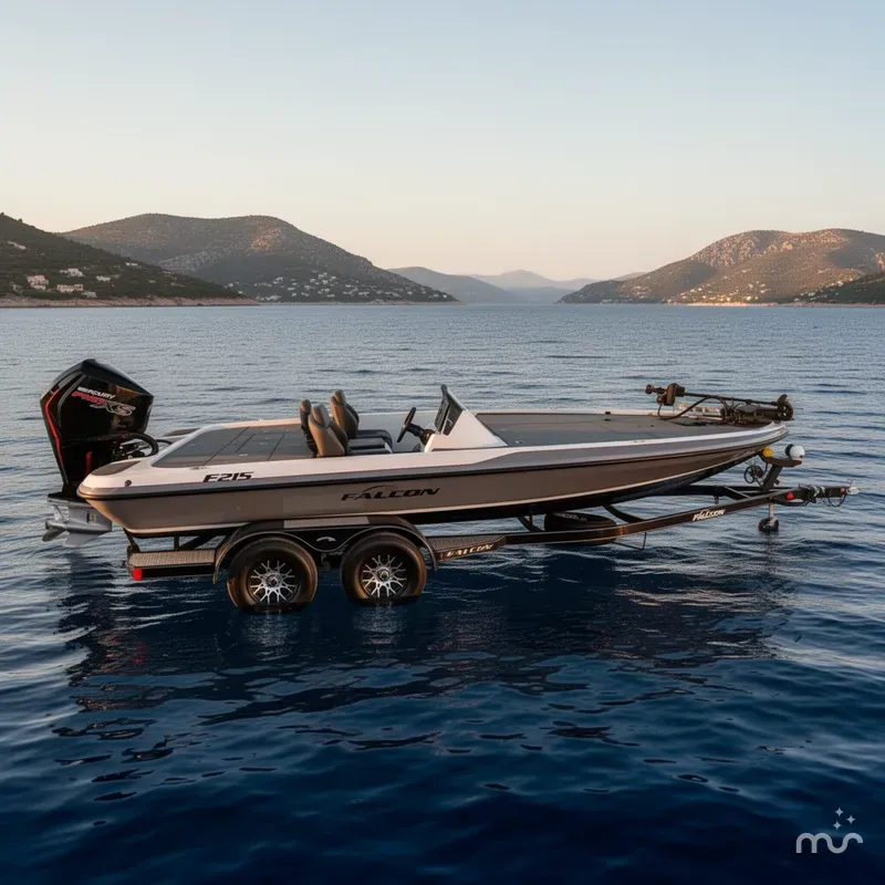The Image of Falcon Boats F215 with 250HP Mercury ProXS and custom tandem axle trailer 2025 - 0