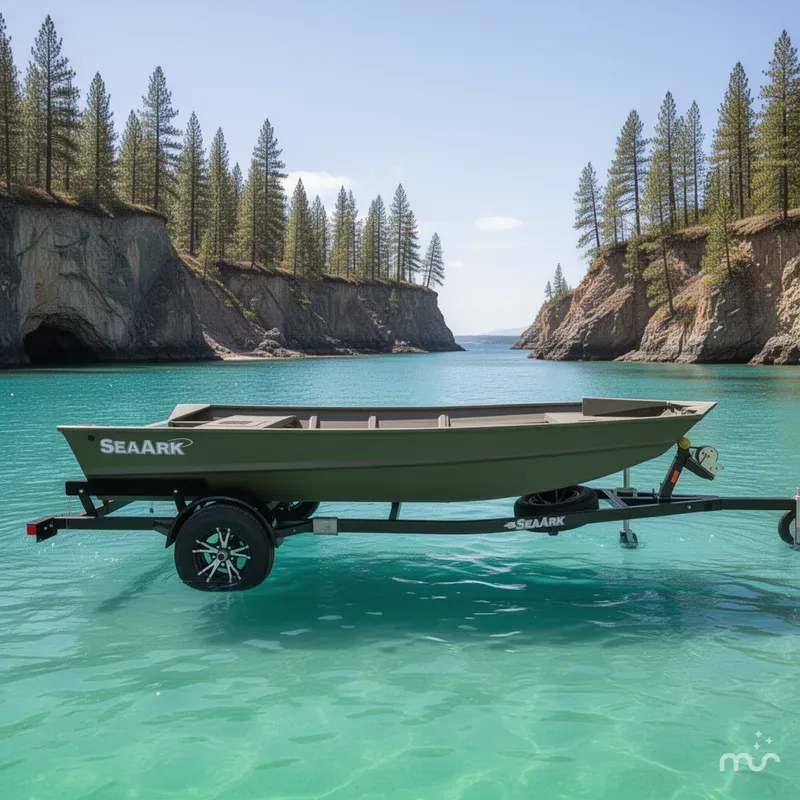 Slide: The Image of SeaArk 1448MV fishing boat with trailer 2026 - 2