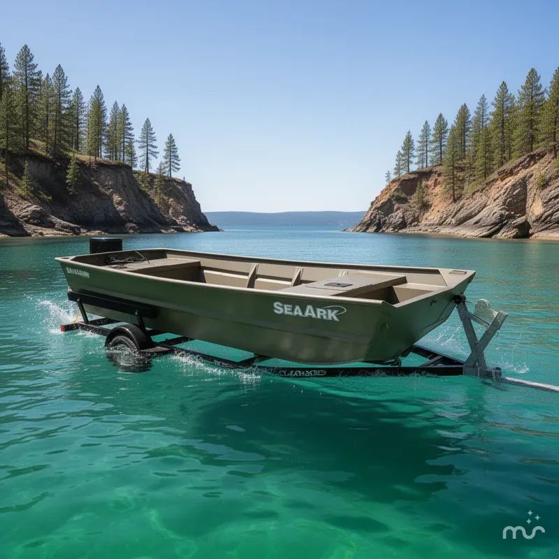 Slide: The Image of SeaArk 1448MV fishing boat with trailer 2026 - 4