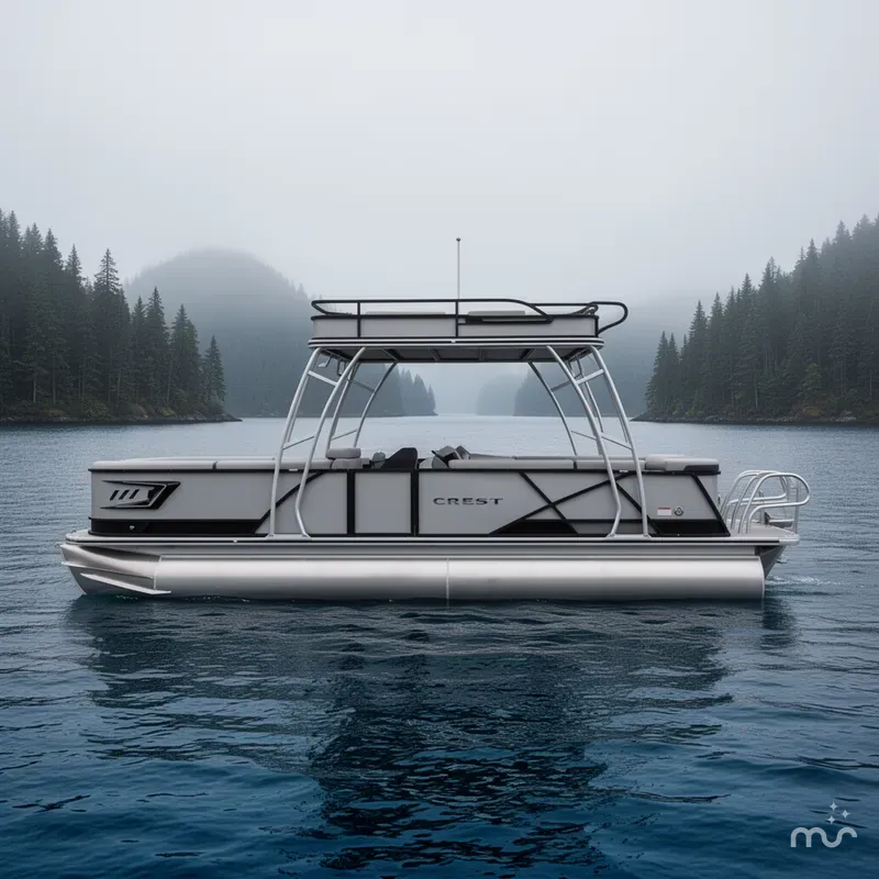 Slide: The Image of Crest Caribbean 250 Double-Decker Tri-Toon w/250hp, Trai 2026 - 2
