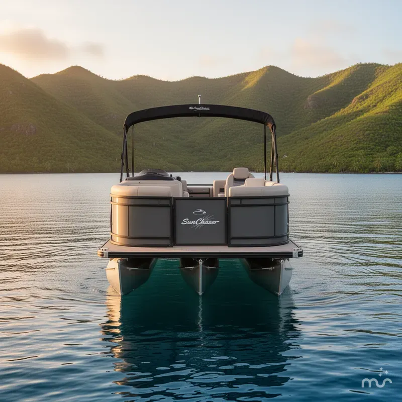 Slide: The Image of SunChaser Geneva Sport 23 LR DH Tri-Toon w/150 and Trailer 2026 - 3