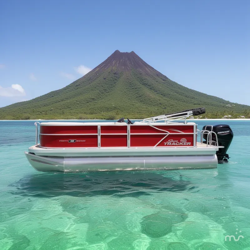 Slide: The Image of Sun Tracker Party Barge 18 DLX 2026 - 2