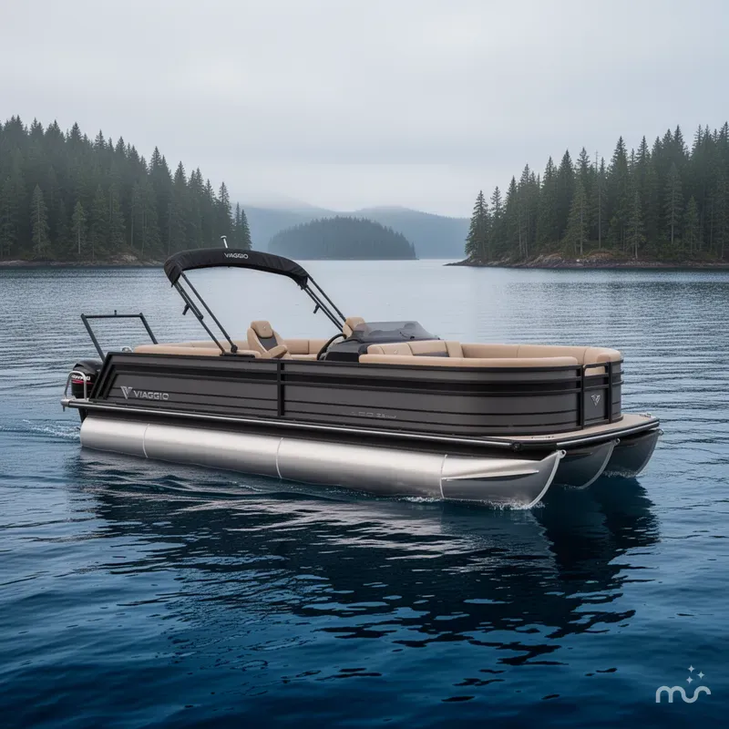 Slide: The Image of Viaggio Lago Z24U Tritoon W/ 250HP Suzuki Motor 2025 - 2
