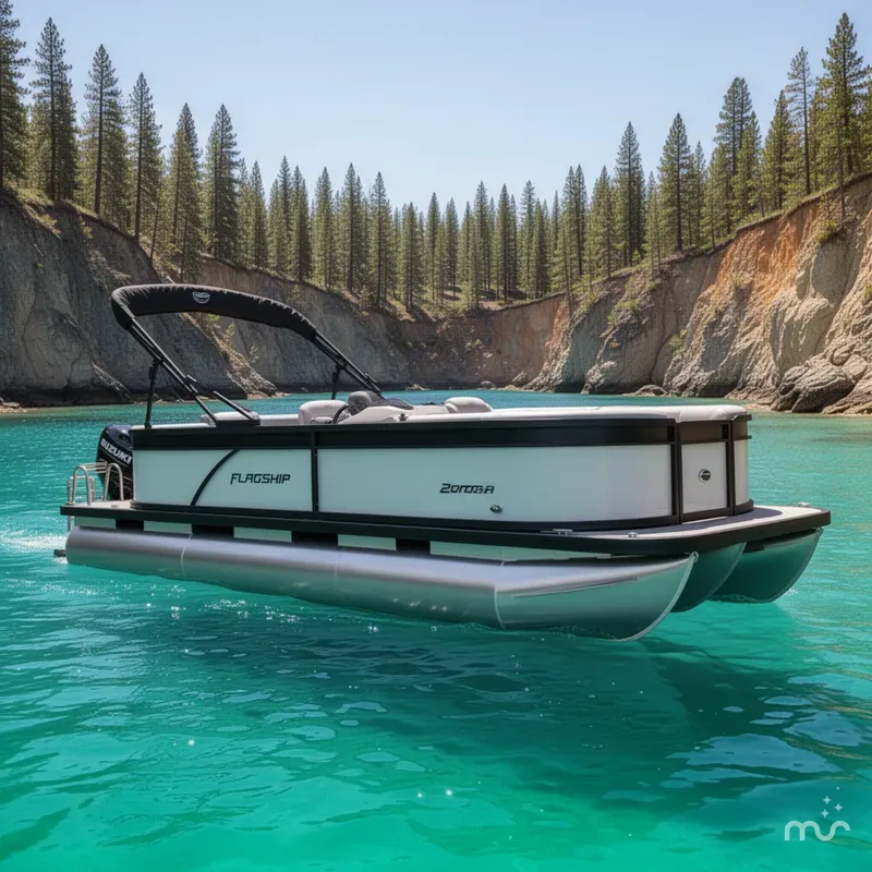 Slide: The Image of Flagship Endurance E22CU Sportoon W/ Suzuki 200HP Motor Demo Pontoon 2026 - 0