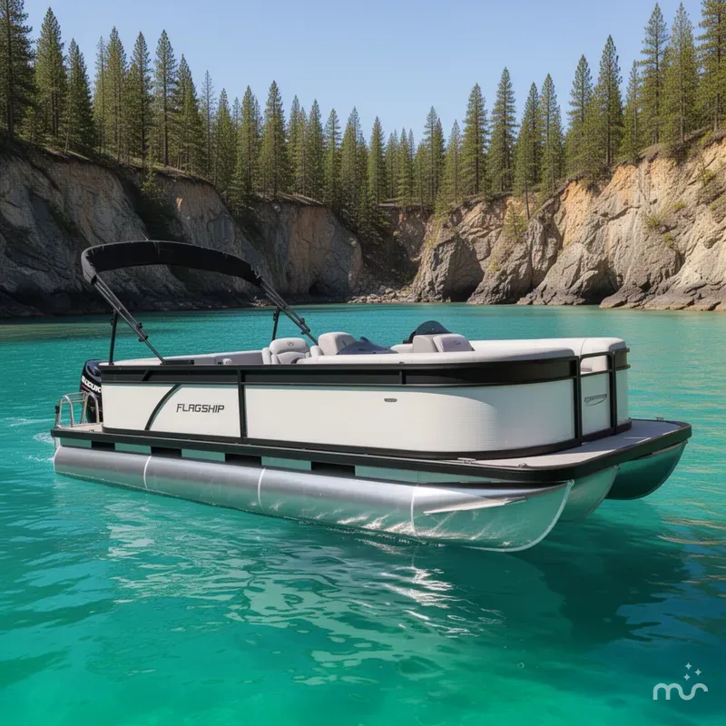 Slide: The Image of Flagship Endurance E22CU Sportoon W/ Suzuki 200HP Motor Demo Pontoon 2026 - 2