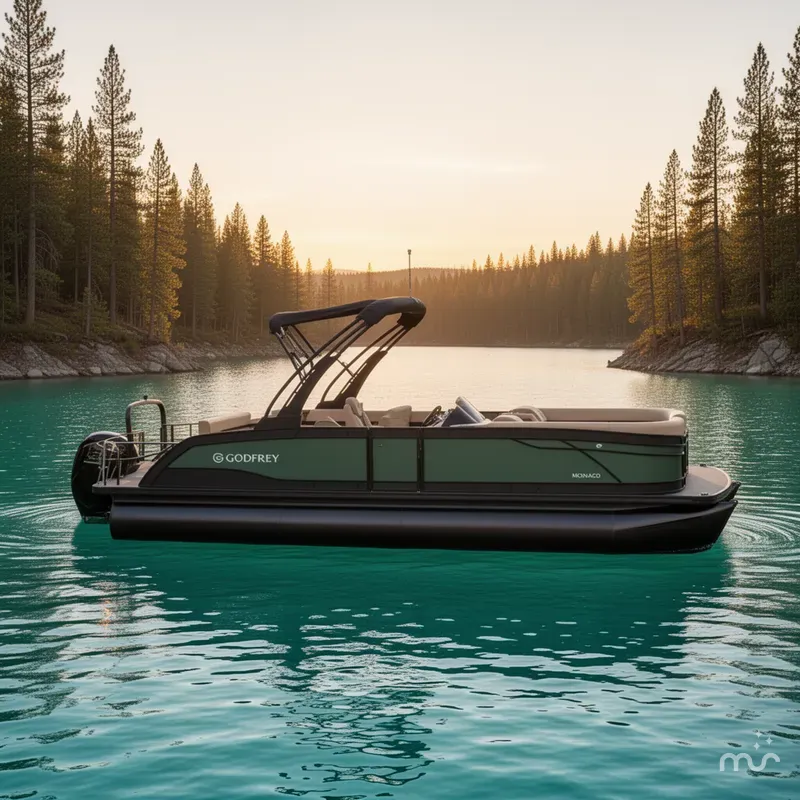 Slide: The Image of Godfrey Monaco 25' Single Flip Lounge Tritoon - 255 SFL 2027 - 2