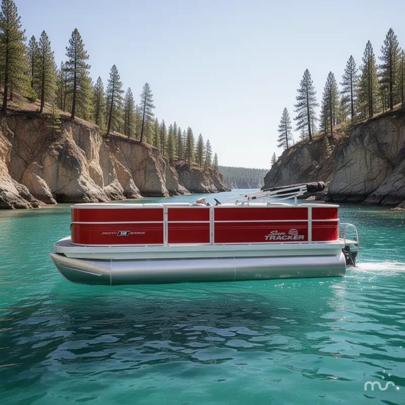 Slide: The Image of Sun Tracker Party Barge 18 DLX 2026 - 2