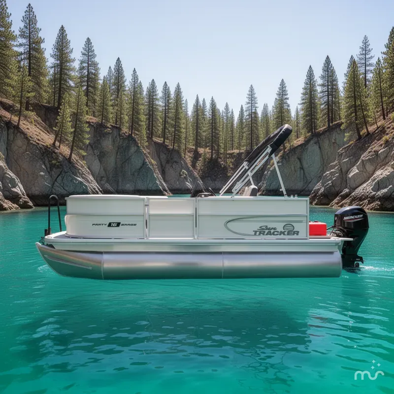 Slide: The Image of Sun Tracker Party Barge 16 DLX 2026 - 2