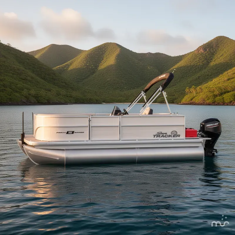 Slide: The Image of Sun Tracker Party Barge 16 DLX 2026 - 2