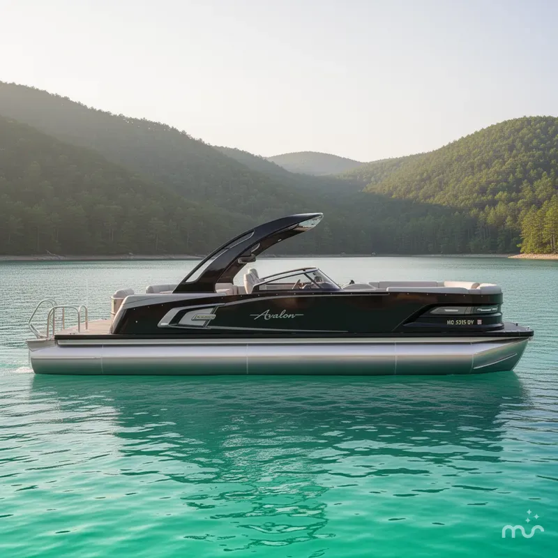 Slide: The Image of Avalon Excalibur Quad Lounge Windshield - 27' 2024 - 2