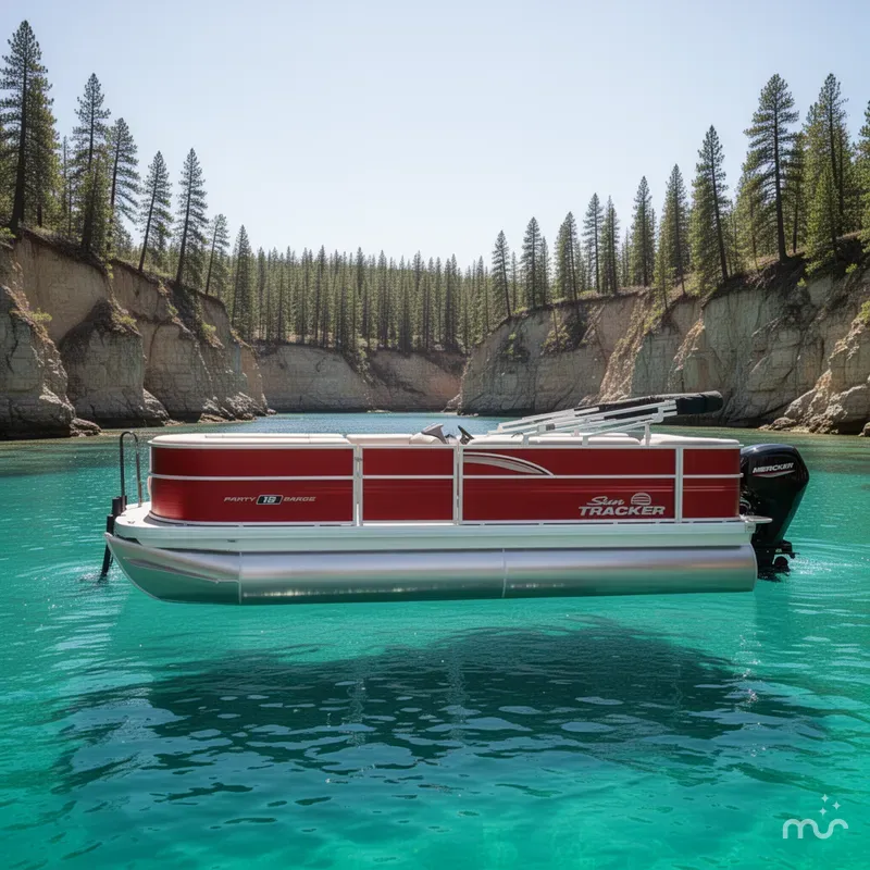 Slide: The Image of Sun Tracker Party Barge 18 DLX 2026 - 2