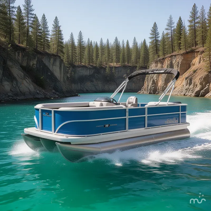 Slide: The Image of Sun Tracker Party Barge 18 DLX 2026 - 4
