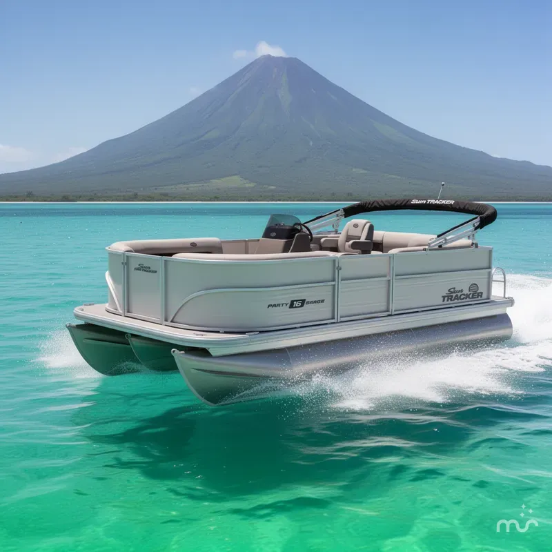 Slide: The Image of Sun Tracker Party Barge 16 DLX 2026 - 4