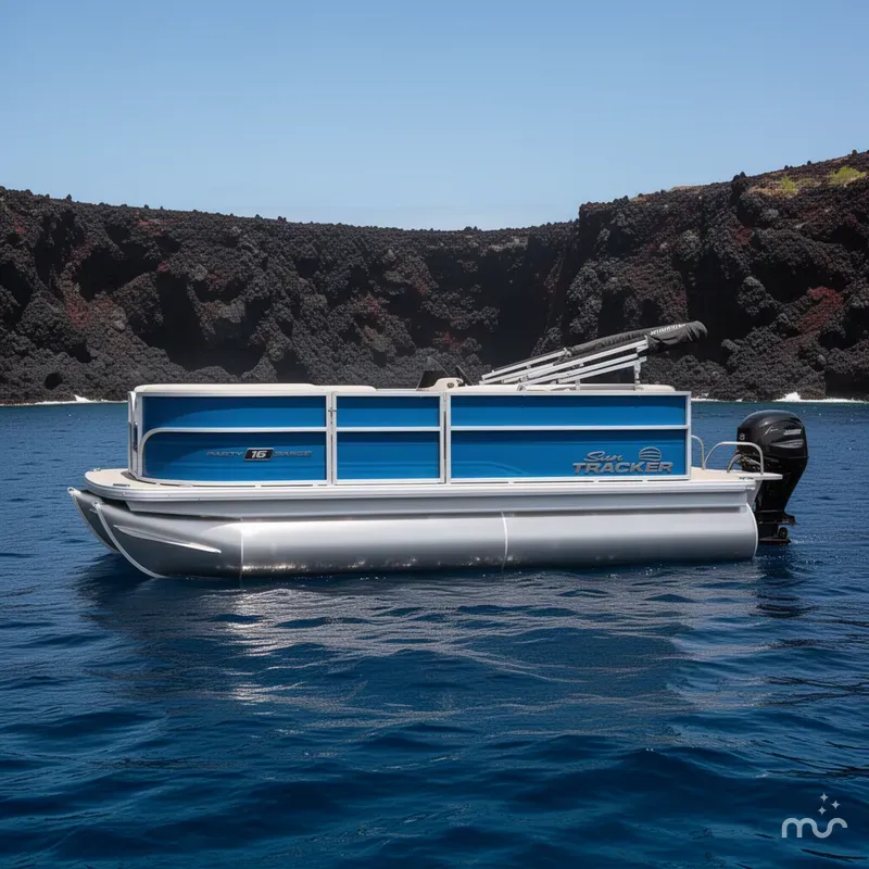 Slide: The Image of Sun Tracker Party Barge 16 DLX 2026 - 2