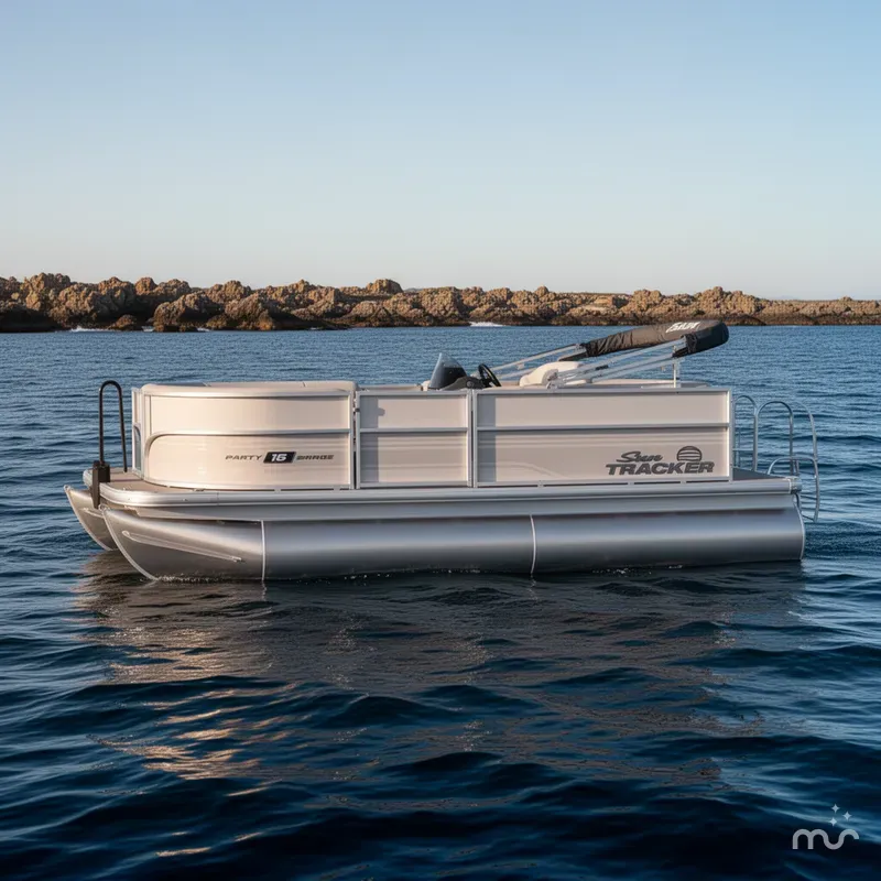 Slide: The Image of Sun Tracker Party Barge 16 DLX 2026 - 2