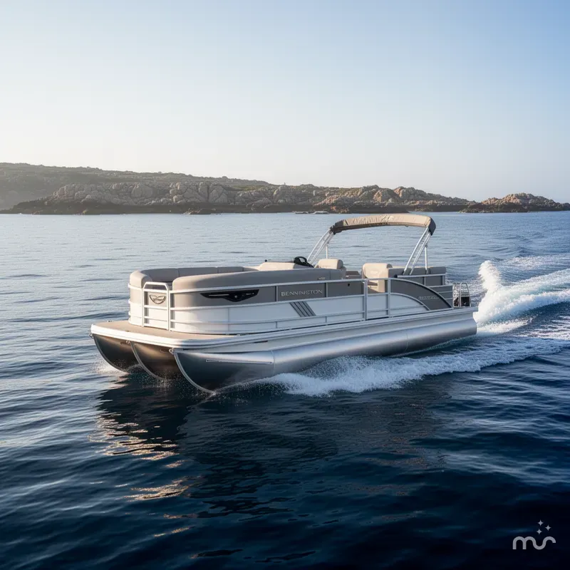 Slide: The Image of Bennington 24MSLSF Tritoon W/200 HP Yamaha Motor 2026 - 2