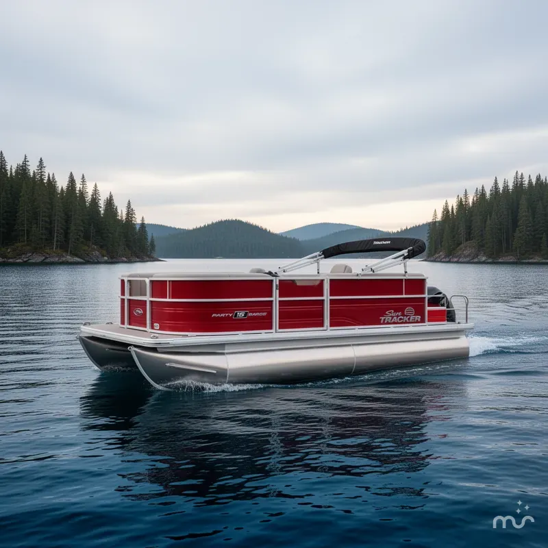 Slide: The Image of Sun Tracker Party Barge 16 DLX 2026 - 2