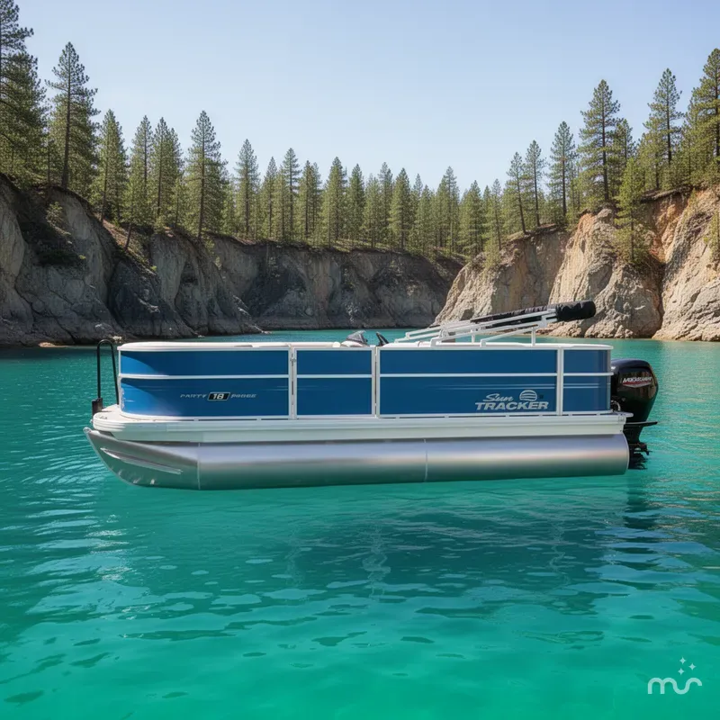 Slide: The Image of Sun Tracker Party Barge 18 DLX 2026 - 2
