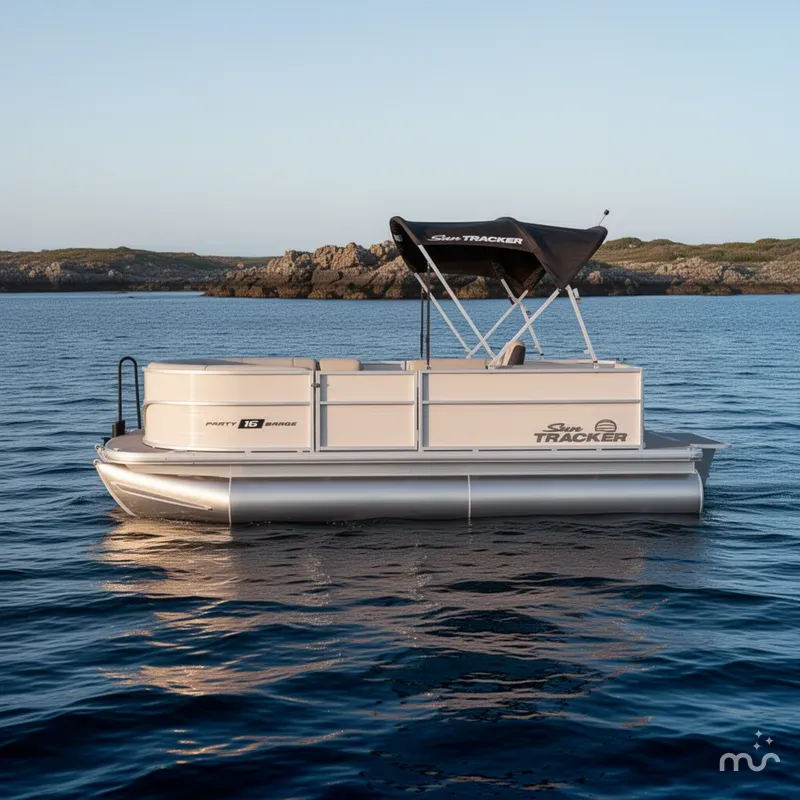 Slide: The Image of Sun Tracker Party Barge 16 DLX 2026 - 2