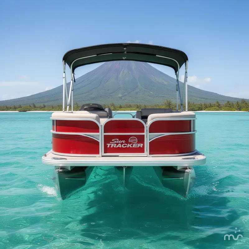 Slide: The Image of Sun Tracker Party Barge 18 DLX 2026 - 1