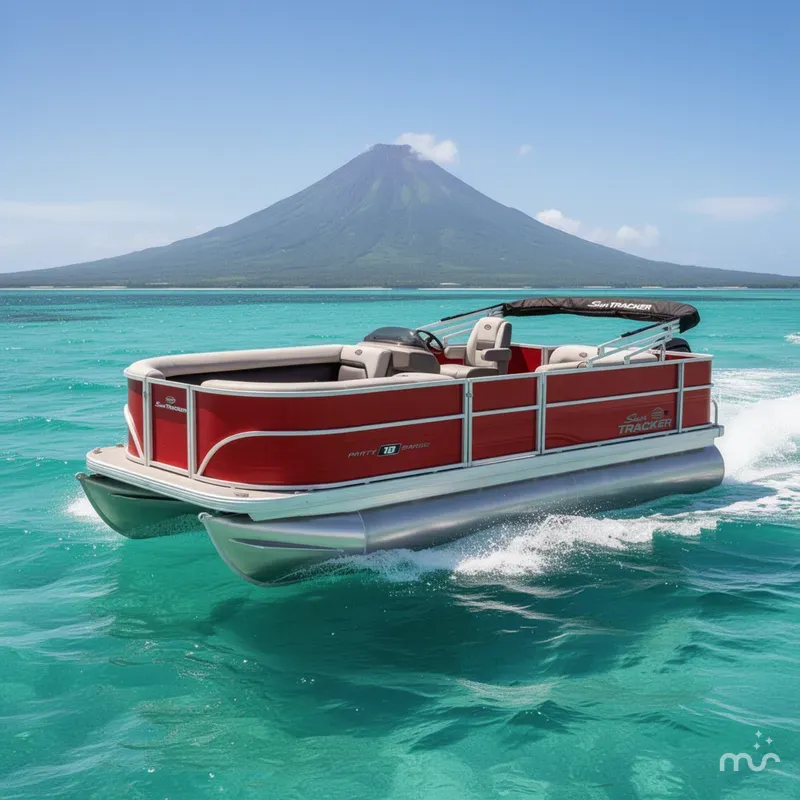 Slide: The Image of Sun Tracker Party Barge 18 DLX 2026 - 4