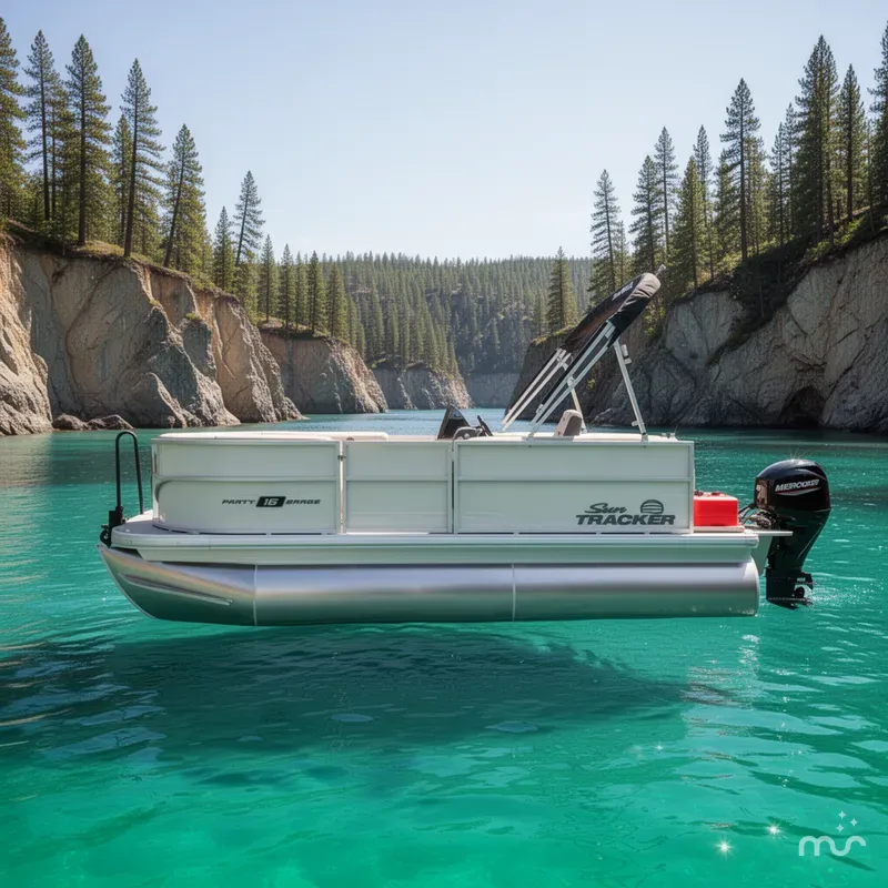 Slide: The Image of Sun Tracker Party Barge 16 DLX 2026 - 2