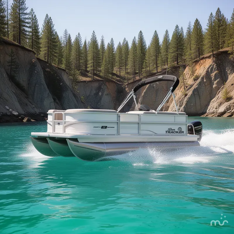 Slide: The Image of Sun Tracker Party Barge 16 DLX 2026 - 4