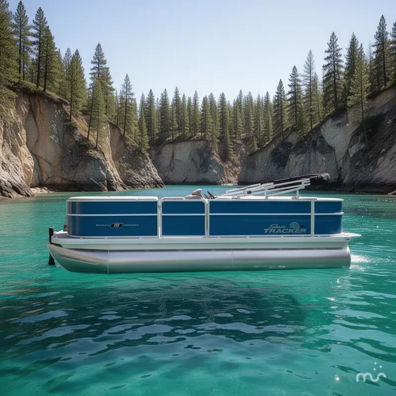 Slide: The Image of Sun Tracker Party Barge 18 DLX 2026 - 2
