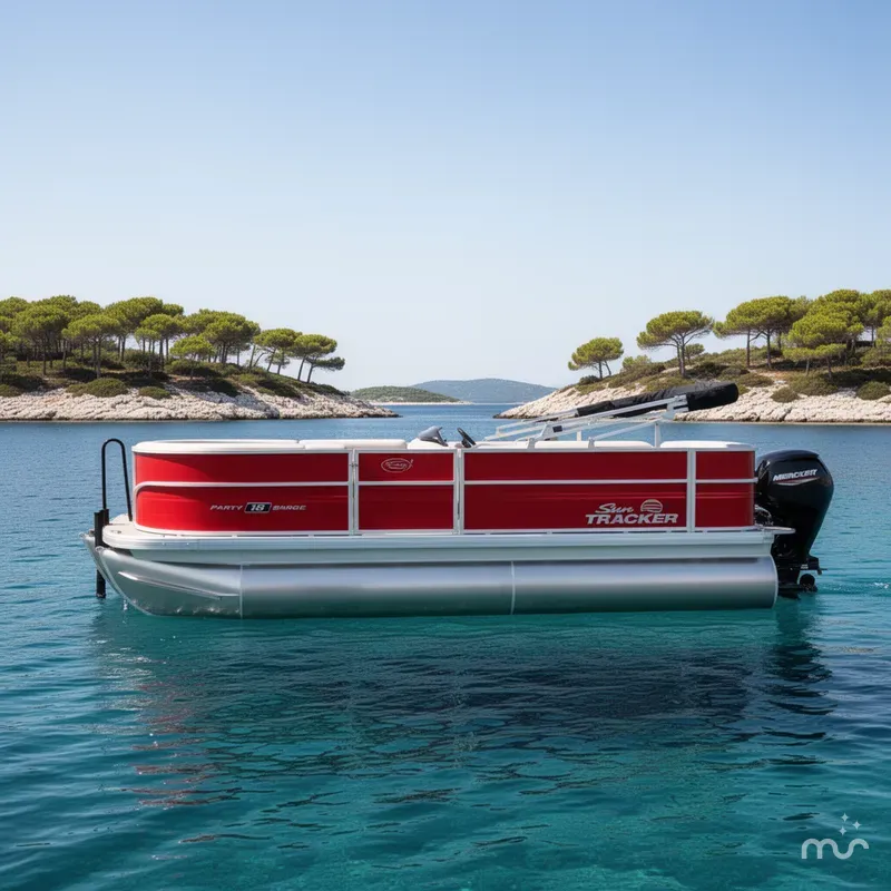 Slide: The Image of Sun Tracker Party Barge 18 DLX 2026 - 2