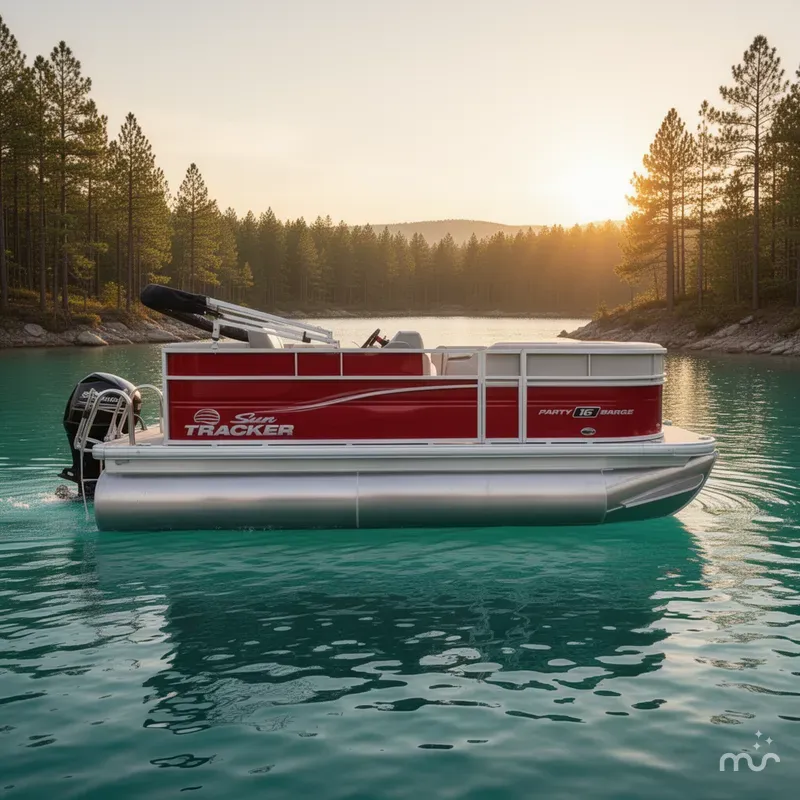 Slide: The Image of Sun Tracker Party Barge 16 DLX 2026 - 2