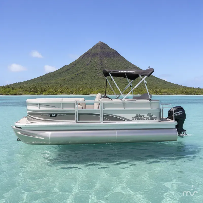 Slide: The Image of Sun Tracker Party Barge 16 DLX 2026 - 2