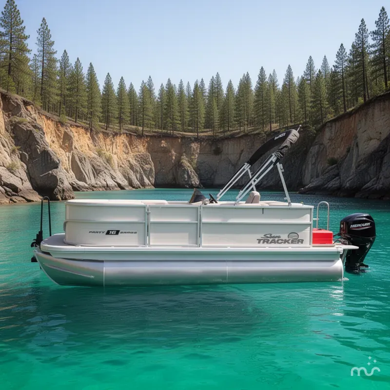 Slide: The Image of Sun Tracker Party Barge 16 DLX 2026 - 2