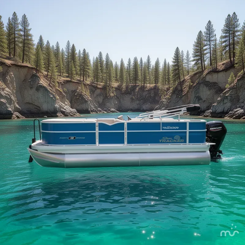 Slide: The Image of Sun Tracker Party Barge 18 DLX 2026 - 2