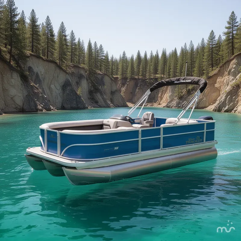 Slide: The Image of Sun Tracker Party Barge 18 DLX 2026 - 2