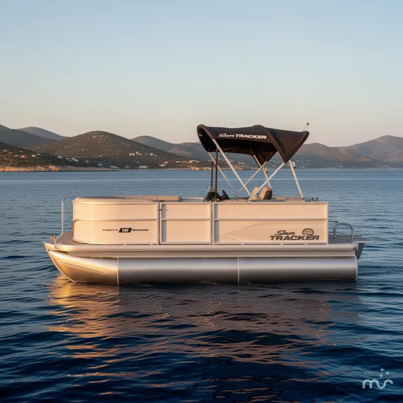 Slide: The Image of Sun Tracker Party Barge 16 DLX 2026 - 2