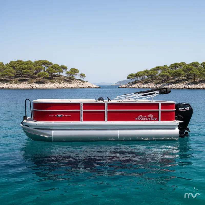 Slide: The Image of Sun Tracker Party Barge 18 DLX 2026 - 2