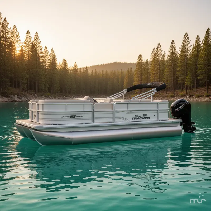 Slide: The Image of Sun Tracker Party Barge 18 DLX 2026 - 2