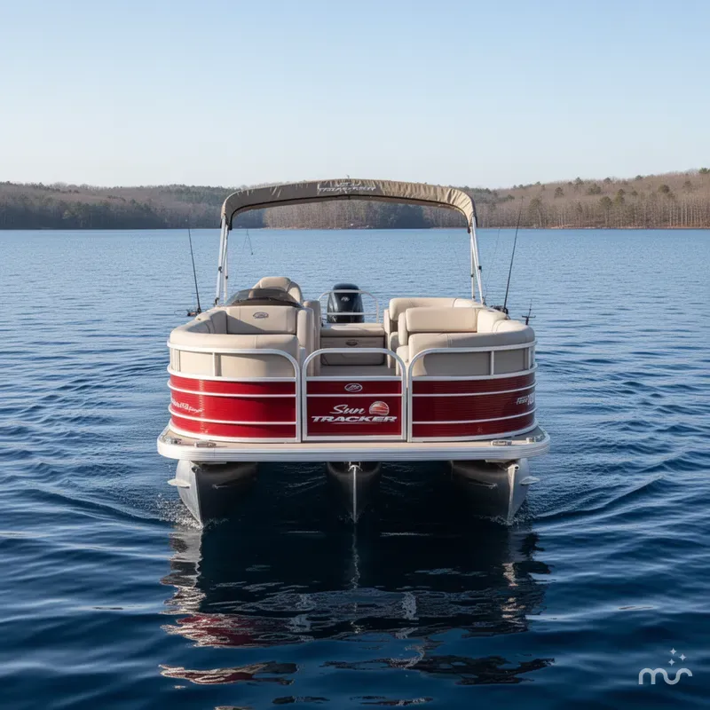 Slide: The Image of Sun Tracker Fishin Barge 22 DLX XP3 Tritoon & 150HP Mercury 4Stroke - $39,995 2019 - 1