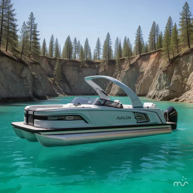 The Image of Avalon Avalon Carbon Series Excalibur Quad Lounger Shift Windshield - 27 FT w/ 400HP Mercury V10! 2026 - 0