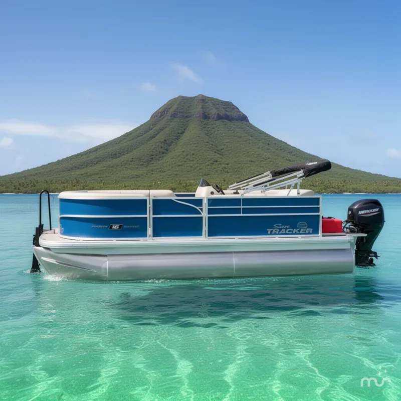 Slide: The Image of Sun Tracker Party Barge 16 DLX 2026 - 2